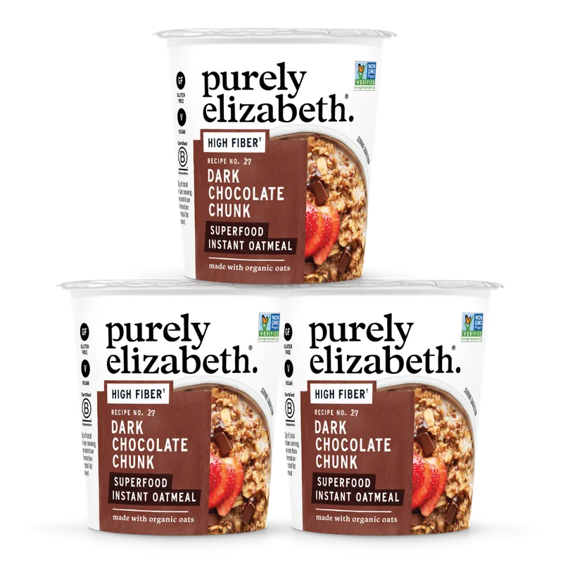 Dark Chocolate Chunk Superfood Oat Cup with Prebiotic Fiber - 3 Pack
