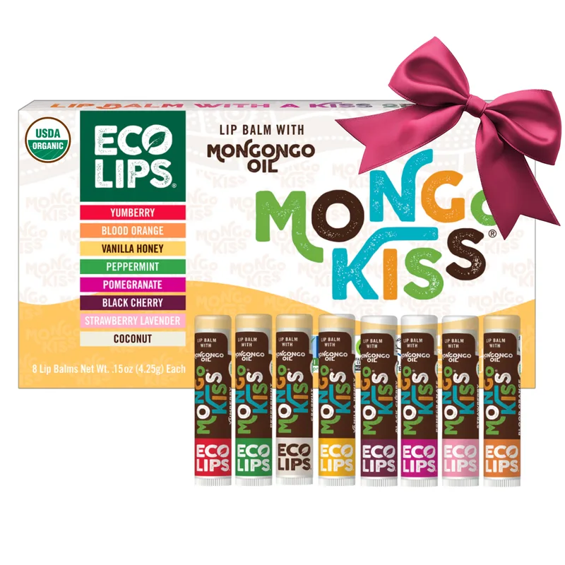 Mongo Kiss® Organic Lip Balm, Value 8 Pack Variety, 0.15 oz.