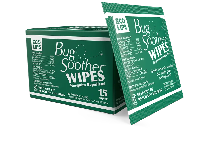 Bug Soother Natural Mosquito Repellent Wipes 15-count